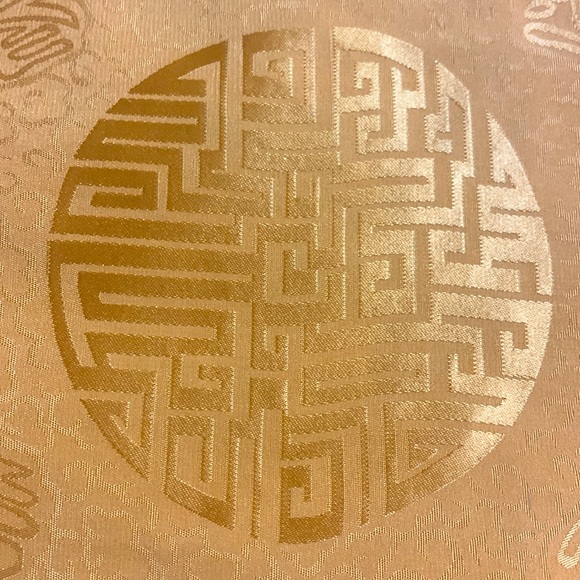 Asian Orange Silk Zippered pouch / all purpose/ makeup bag 9 x 6 - Picture 6 of 7